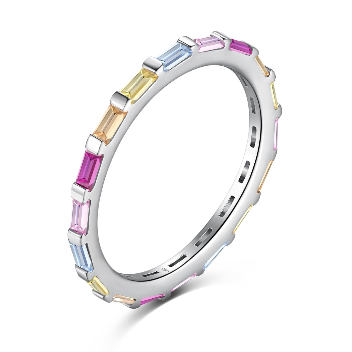 [select Jewelry]Exquisite Multicolored Emerald Cut Daily Ring