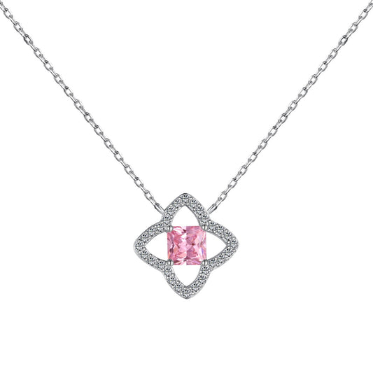 [select Jewelry]Exquisite Flower Shape Princess Cut Necklace
