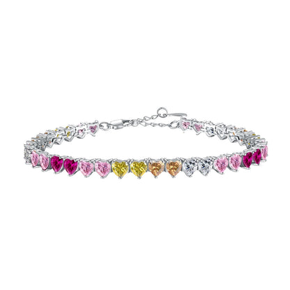[select Jewelry]Luxurious Colorful Romantic Heart Shape Lover Bracelet
