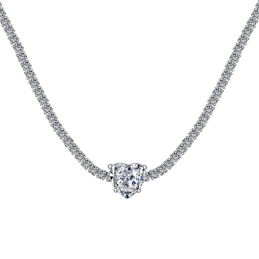 [select Jewelry]2.0 Carat Sparkling Tennis Heart Cut Necklace