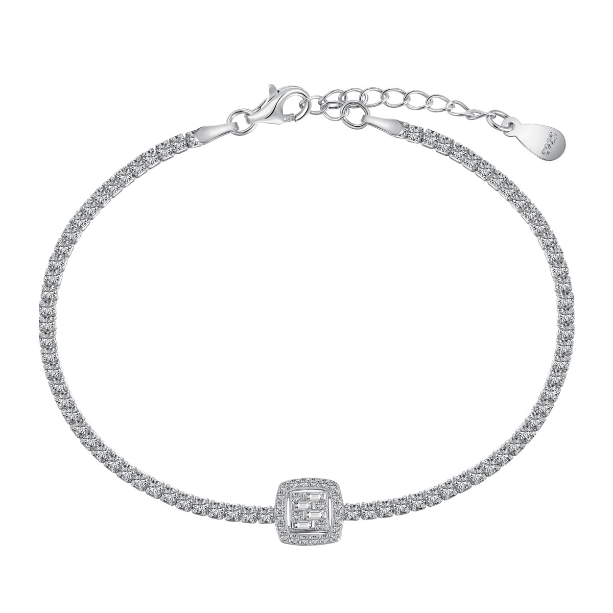 [select Jewelry]Luxurious Dazzling Square Shape Banquet Bracelet