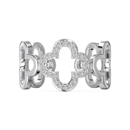 [select Jewelry]Hollow Design Four-Leaf Clover Flower Shape Ring
