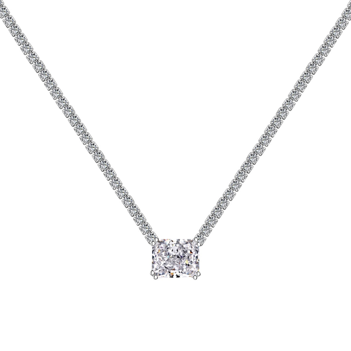 [select Jewelry]4.0 Carat Elegant Radiant Cut Necklace