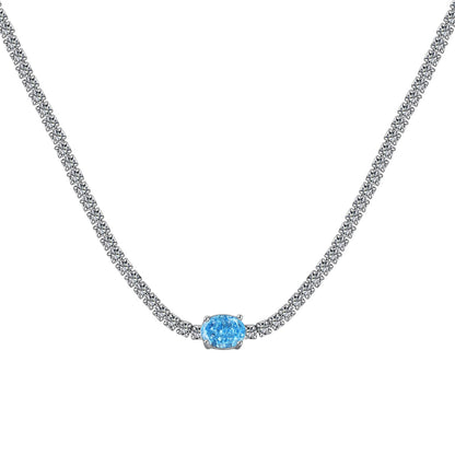 [select Jewelry]1.0 Carat Shining Oval Cut Necklace