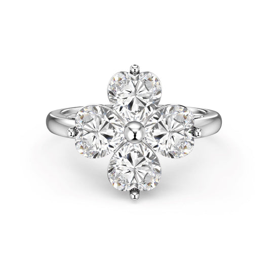 [select Jewelry]Heart-shaped Four-Leaf Clover Ball Ring