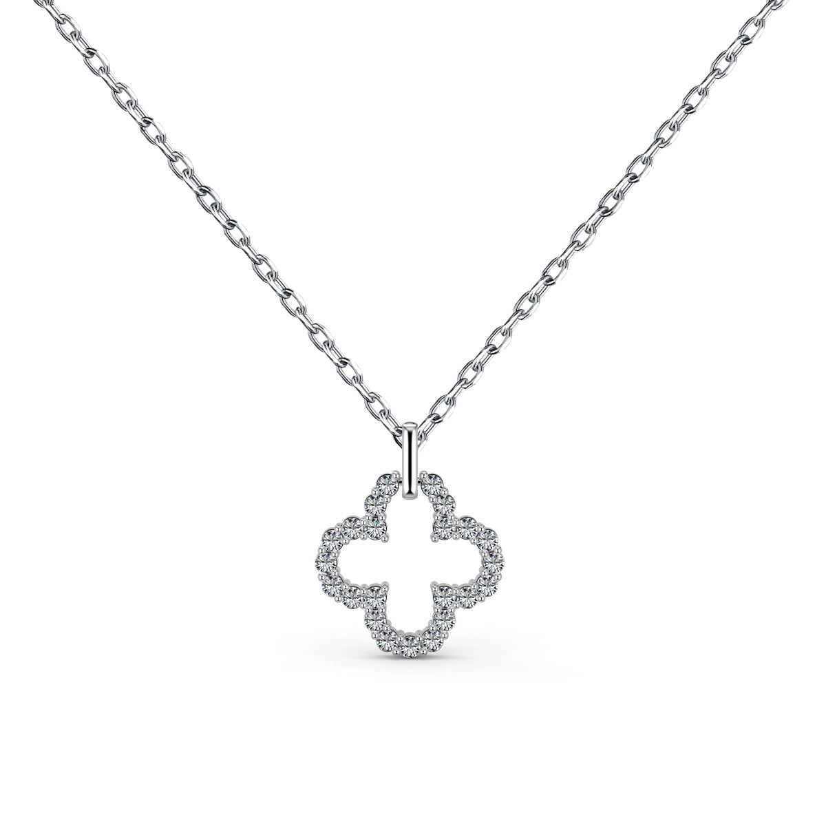 [select Jewelry]Four-Leaf Clover Hollow Design Exquisite Necklace