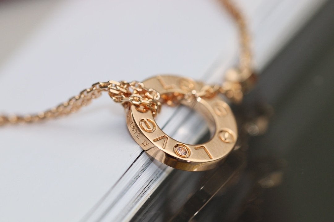 [Select]LOVE NECKLACE ADJUSTABLE Select GOLD 2 DIAMOND