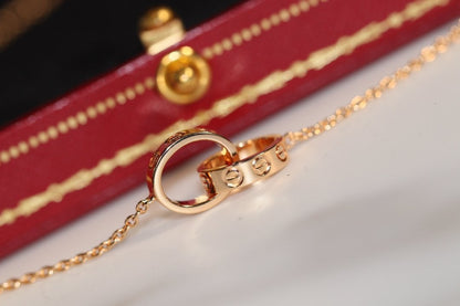 [Select]LOVE NECKLACE PINK GOLD AND SILVER