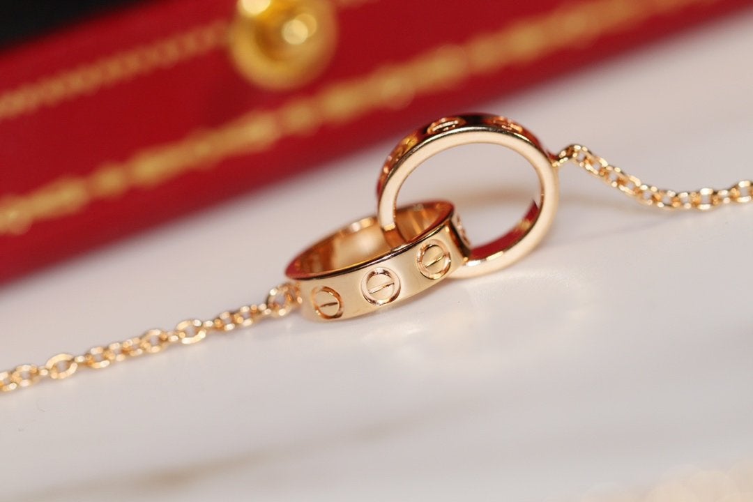 [Select]LOVE NECKLACE PINK GOLD AND SILVER