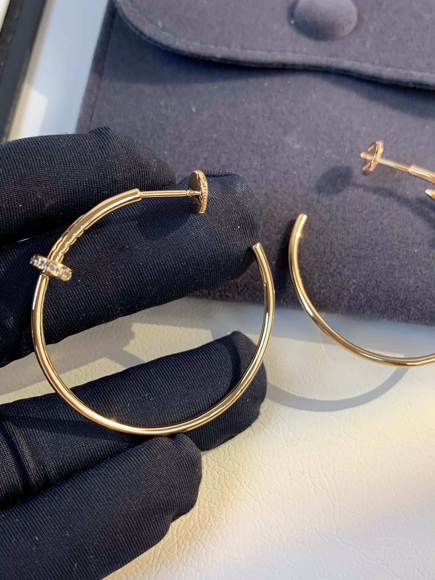 [Select]JUSTE EARRINGS GOLD DIAMONDS 1.8MM