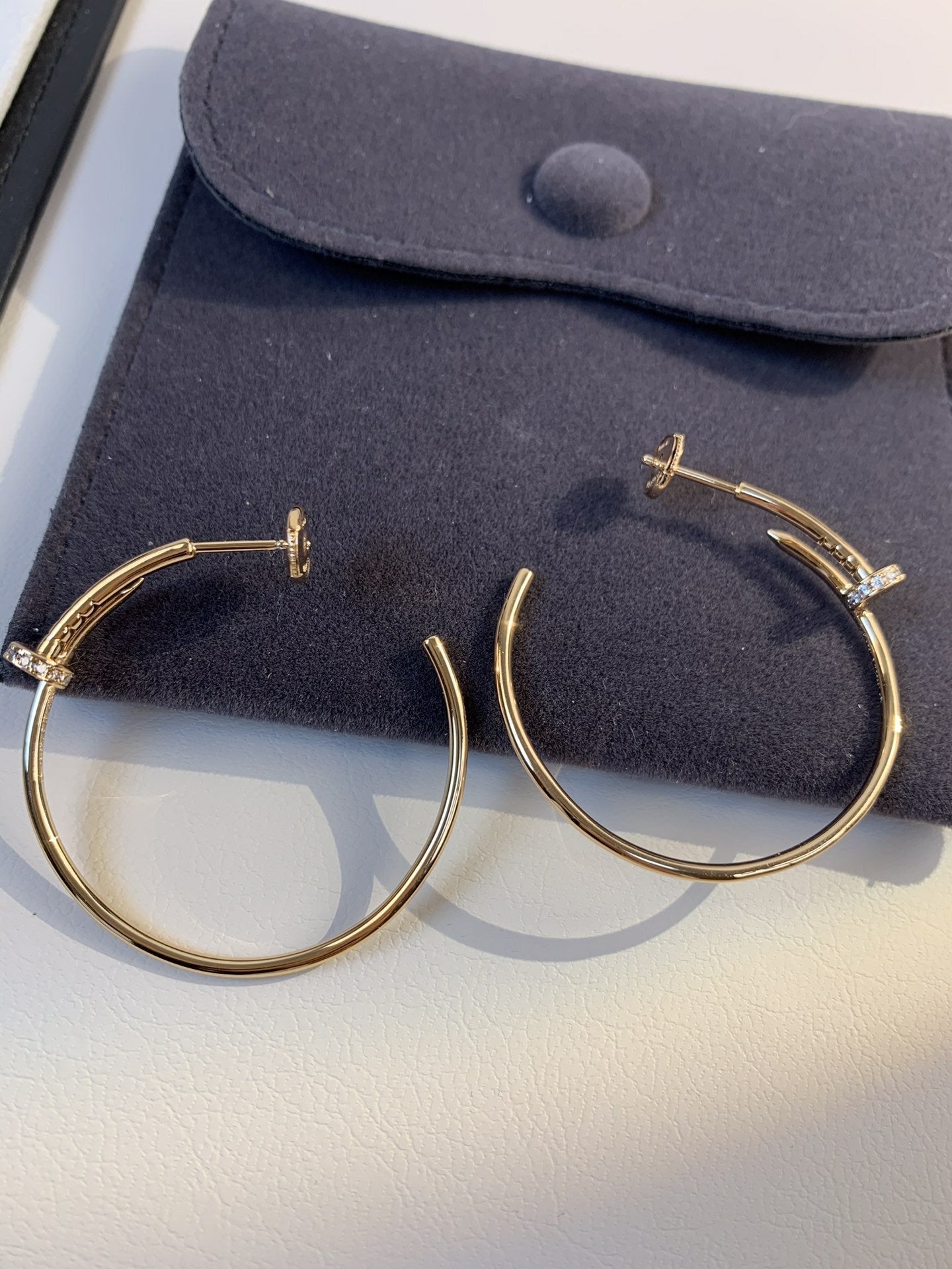[Select]JUSTE EARRINGS GOLD DIAMONDS 1.8MM