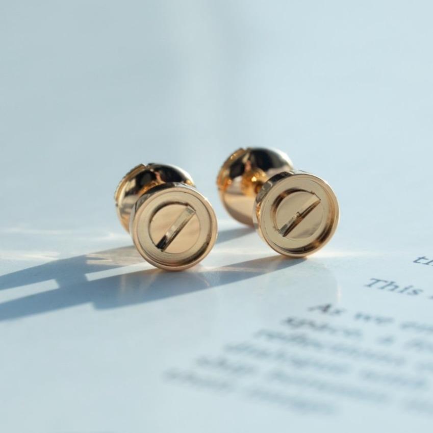 [Select]LOVE EARRINGS PINK GOLD 10MM