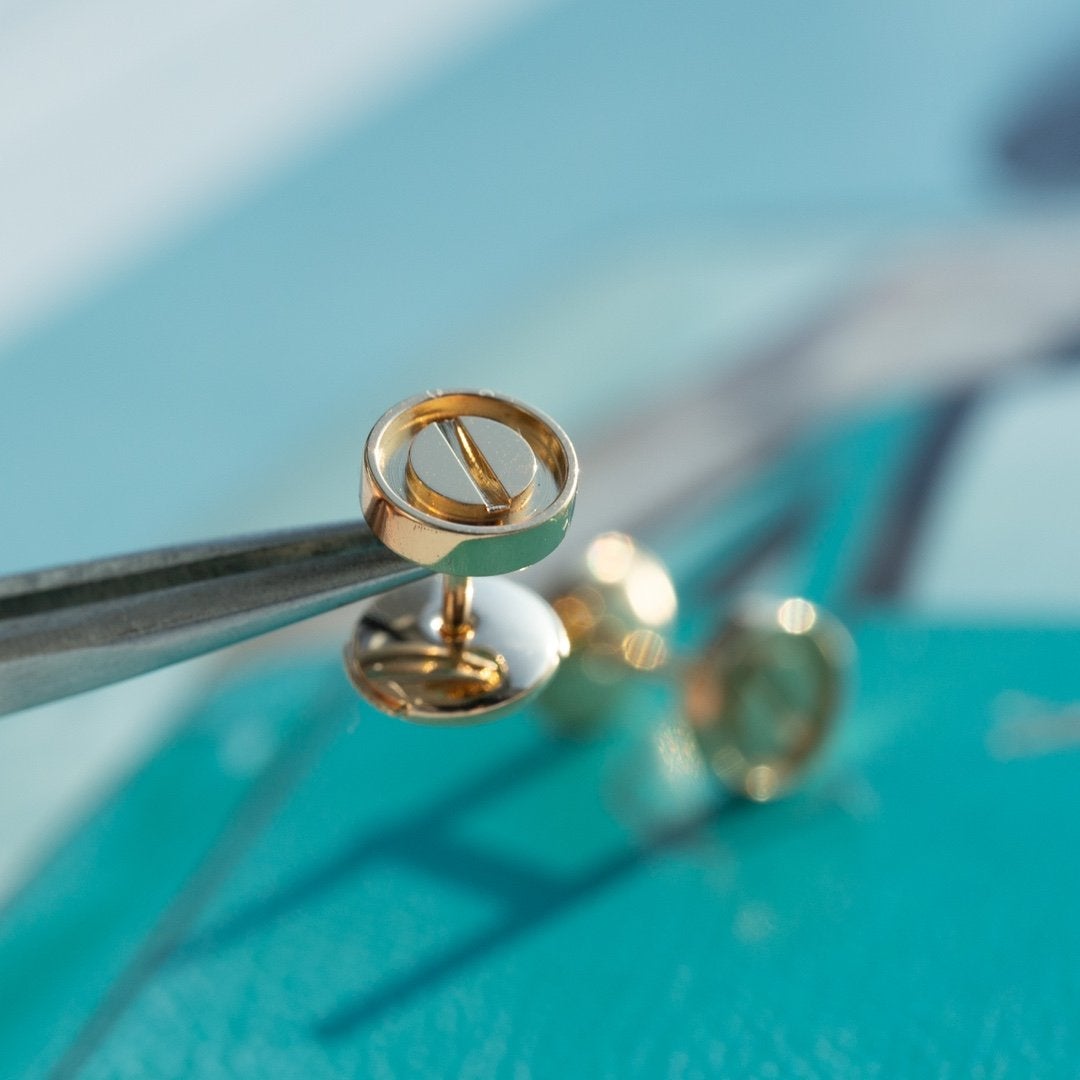 [Select]LOVE EARRINGS PINK GOLD 10MM