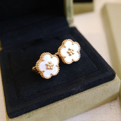 [Select]LUCKY PINK GOLD WHITE MOP EARRINGS