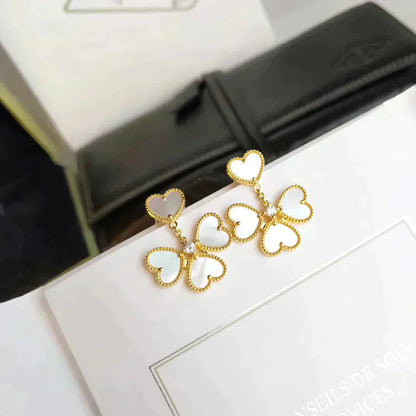 [Select]CLOVER SWEET WHITE MOP EARRINGS