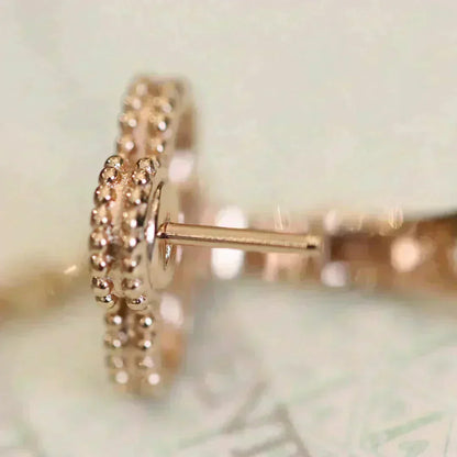 [Select]CLOVER MEDIUM 1 MOTIFS FUll DIAMOND EARRINGS
