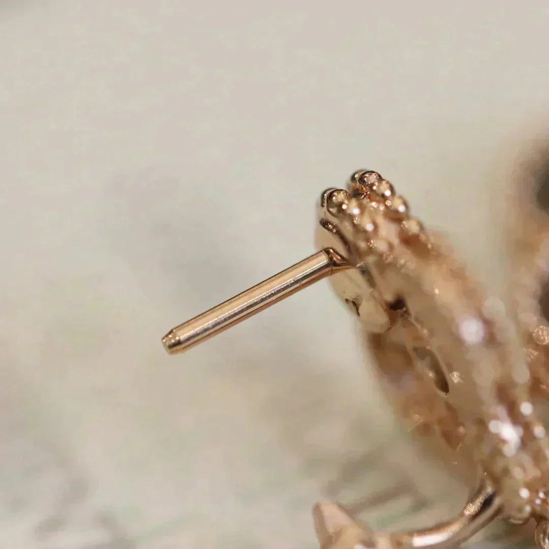 [Select]CLOVER MEDIUM 1 MOTIFS FUll DIAMOND EARRINGS