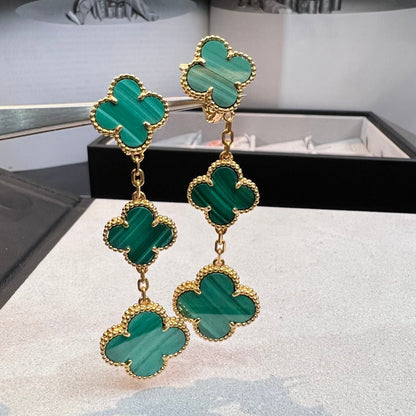 [Select]CLOVER MALACHITE 3 MOTIFS GOLD