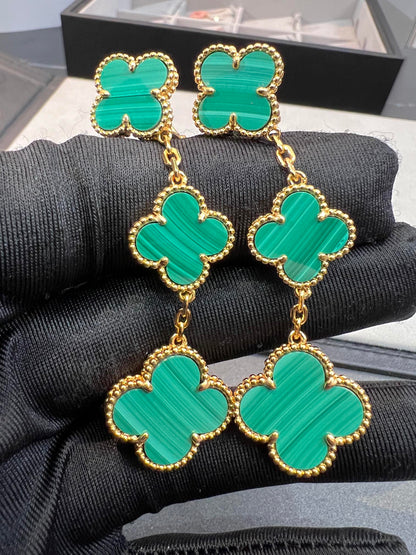 [Select]CLOVER MALACHITE 3 MOTIFS GOLD