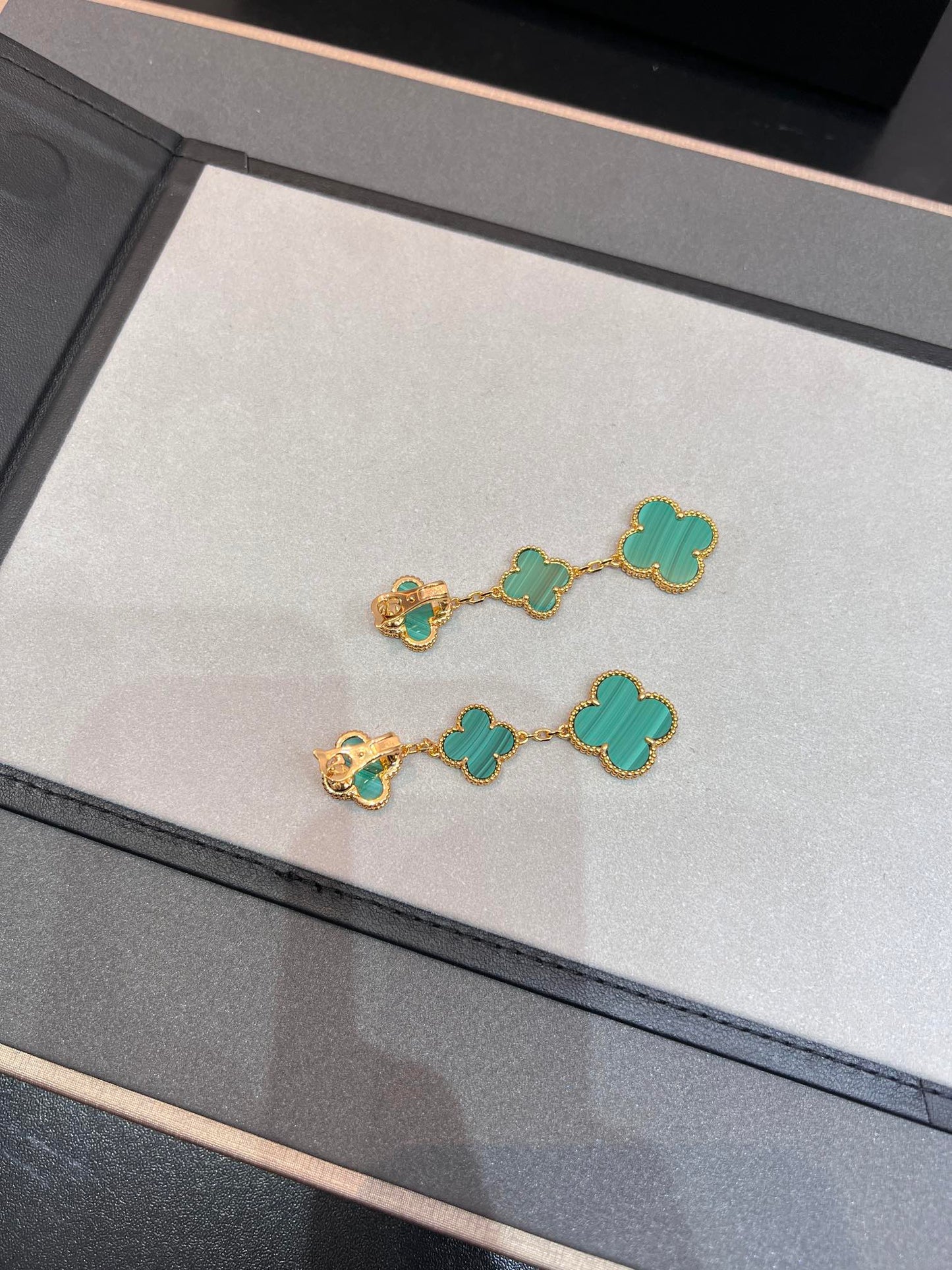 [Select]CLOVER MALACHITE 3 MOTIFS GOLD