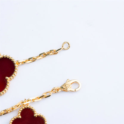 [Select]CLOVER BRACELET 5 MOTIFS CARNELIAN TIGER EYE
