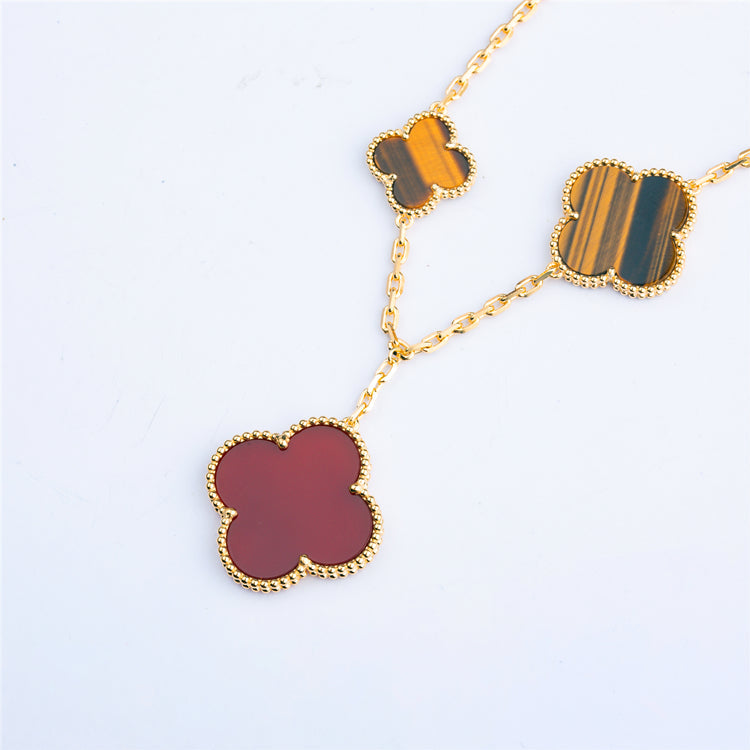 [Select]CLOVER BRACELET 5 MOTIFS CARNELIAN TIGER EYE