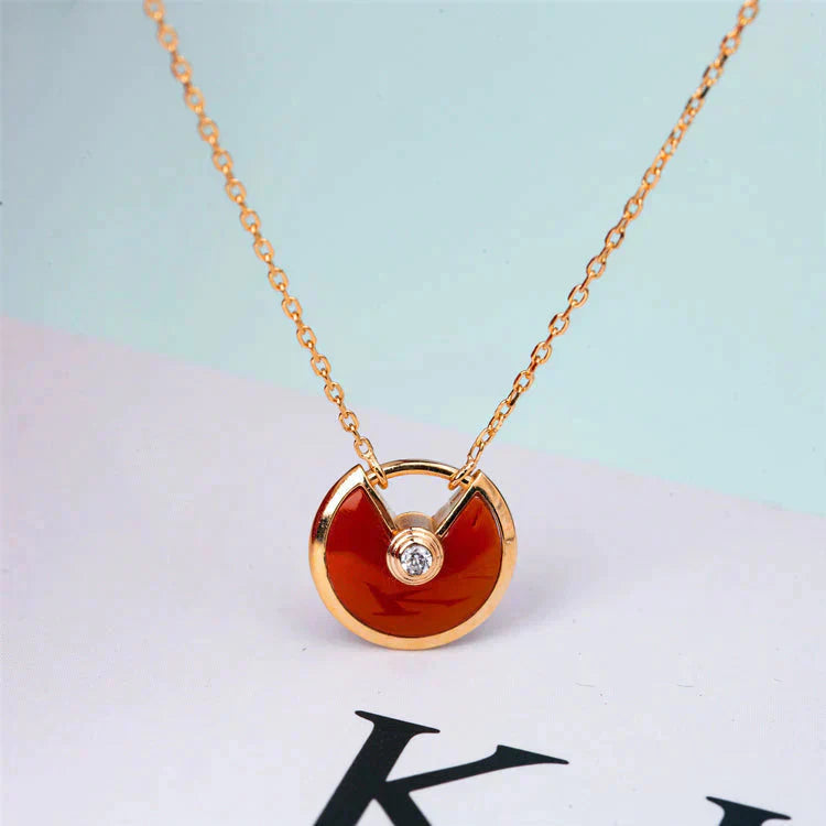 [Select]AMULETTE GOLD CARNELIAN ONYX NECKLACE