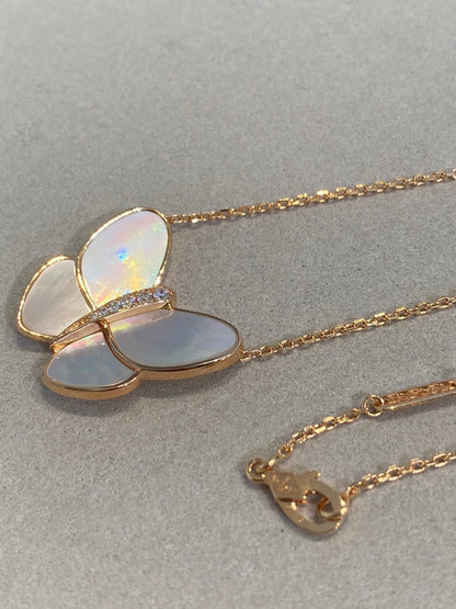 [Select]BUTTERFLY GOLD MOP DIAMOND NECKLACE