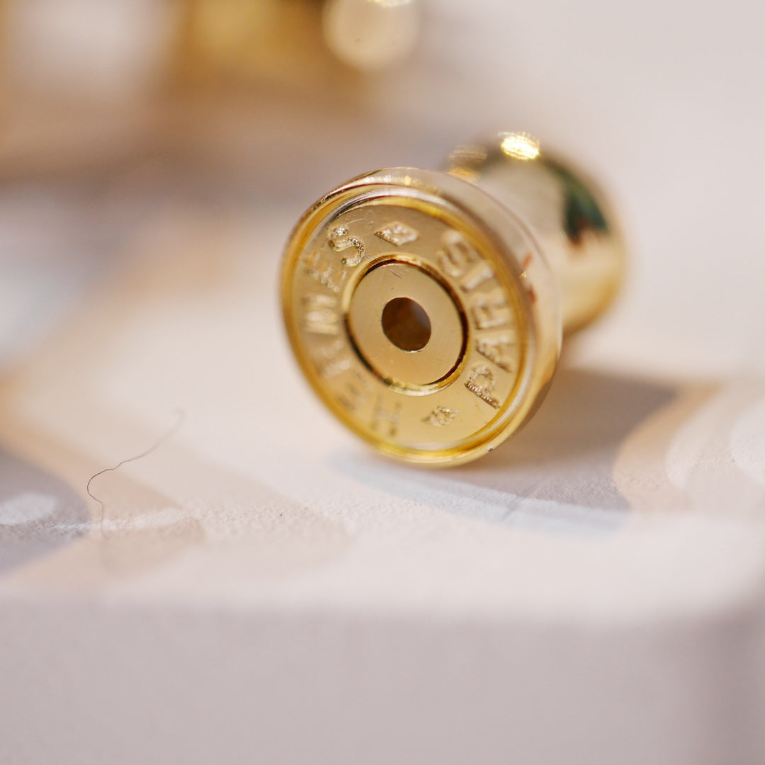 [Select]MINI POP H GOLD EARRINGS GREY