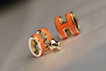 [Select]MINI POP H EARRINGS ORANGE