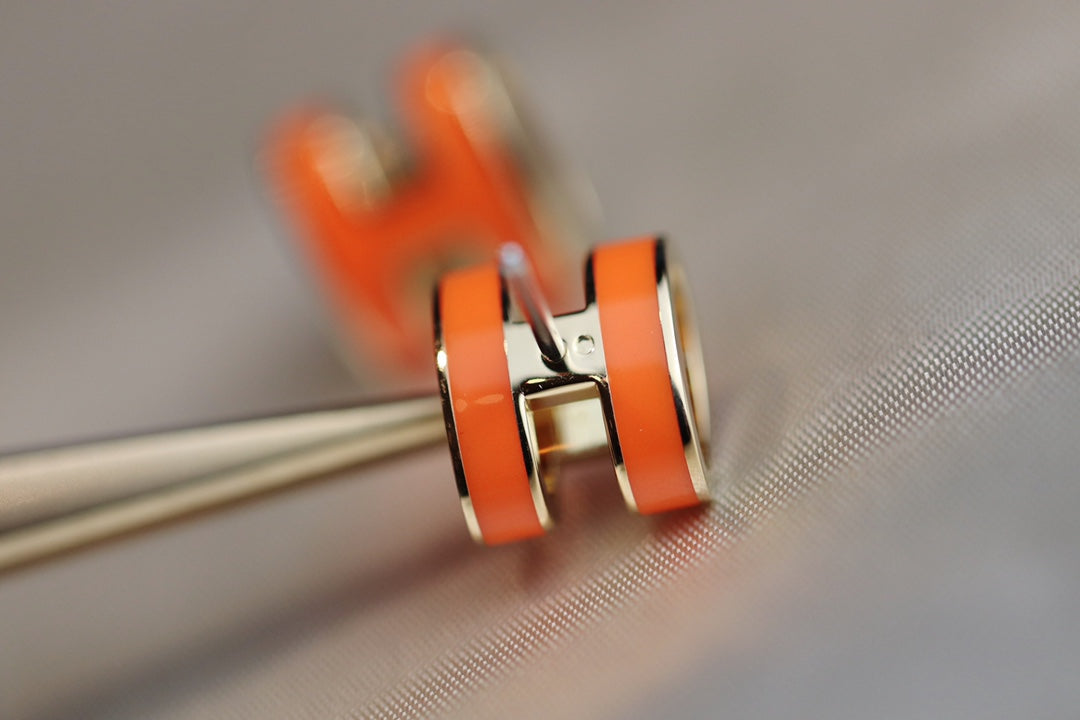 [Select]MINI POP H EARRINGS ORANGE