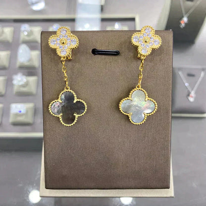 [Select]CLOVER  2 MOTIFS  DIAMOND  EARRINGS (MULTIPLE CHOICESç´