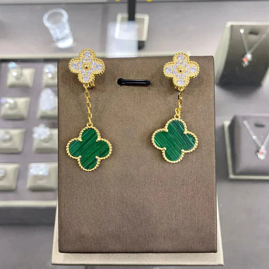 [Select]CLOVER  2 MOTIFS  DIAMOND  EARRINGS (MULTIPLE CHOICESç´