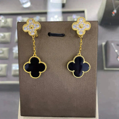 [Select]CLOVER  2 MOTIFS  DIAMOND  EARRINGS (MULTIPLE CHOICESç´