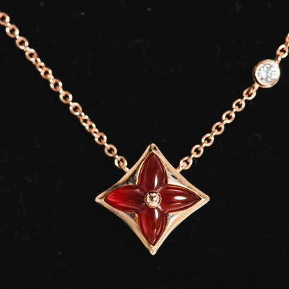 [Select]STAR NECKLACE PINK GOLD 1 DIAMOND
