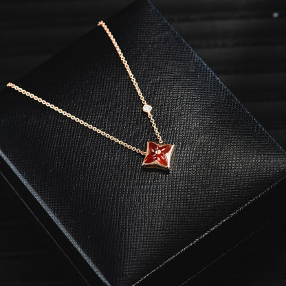 [Select]STAR NECKLACE PINK GOLD 1 DIAMOND