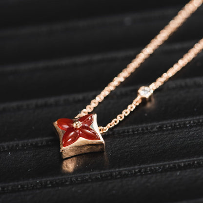 [Select]STAR NECKLACE PINK GOLD 1 DIAMOND