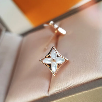 [Select]STAR MOP PINK GOLD EARRINGS