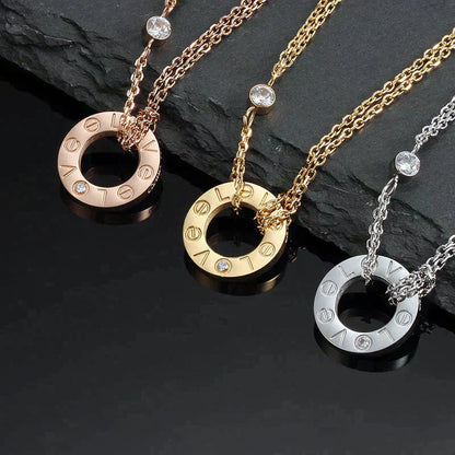[Select]LOVE NECKLACE 16MM 2 DIAMONDS