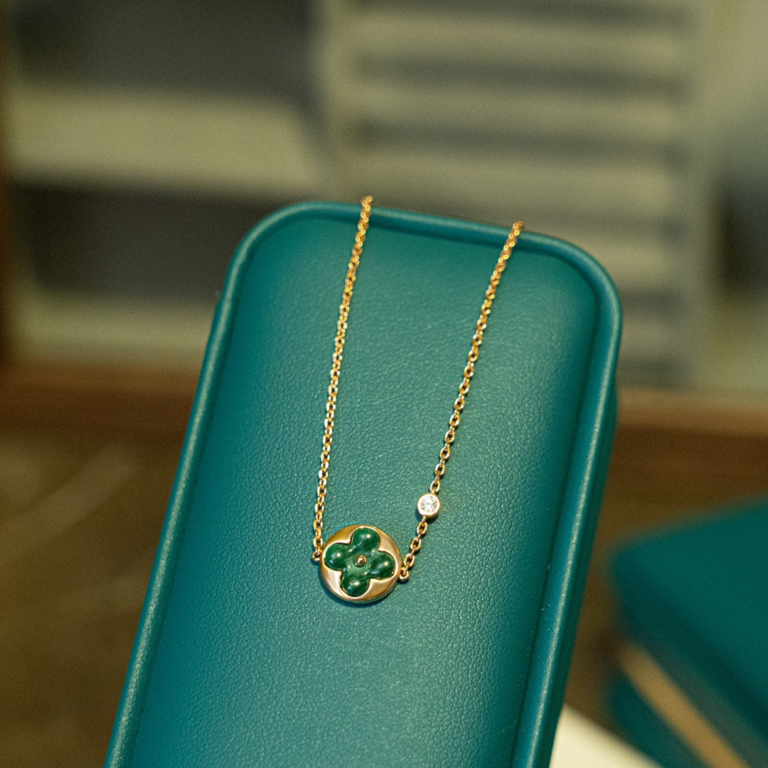 [Select]SUN MALACHITE 1 DIAMOND PINK GOLD BRACELET