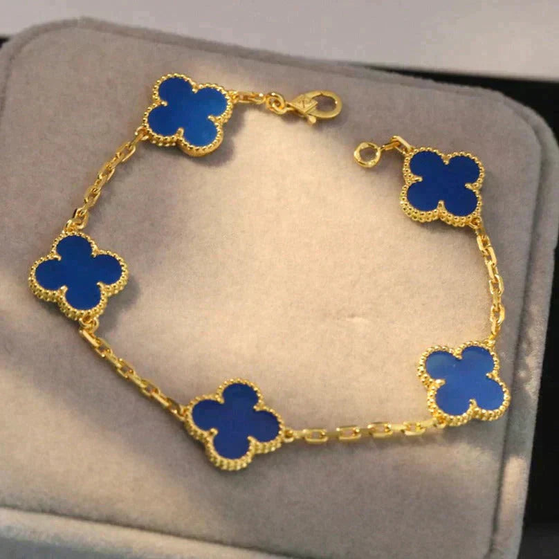 [Select] CLOVER 5 MOTIF BLUE AGATE BRACELET COLLECTION