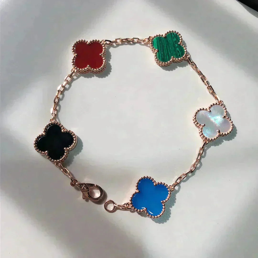 [Select]CLOVER 5 MOTIFS MULTICOLOR BRACELET