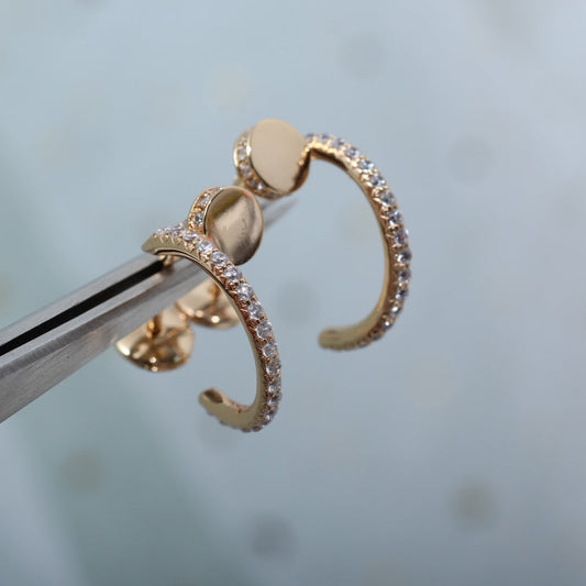 [Select]JUSTE EARRINGS 12.75MM PINK GOLD DIAMOND