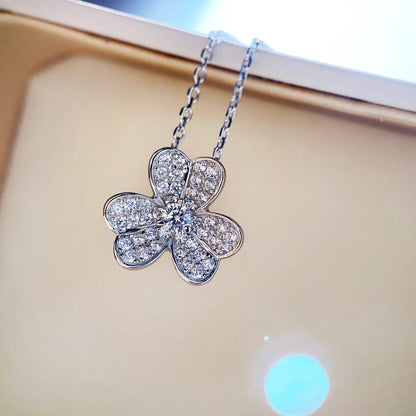[Select]CLOVER DIAMOND NECKLACE SILVER