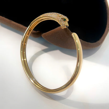 [Select]PANTHERE GOLD DIAMOND OPEN BRACELET