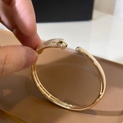 [Select]PANTHERE GOLD DIAMOND OPEN BRACELET