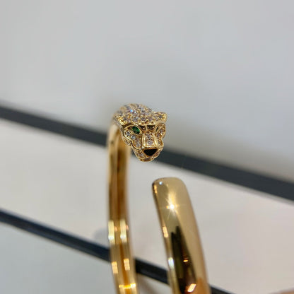 [Select]PANTHERE GOLD DIAMOND OPEN BRACELET