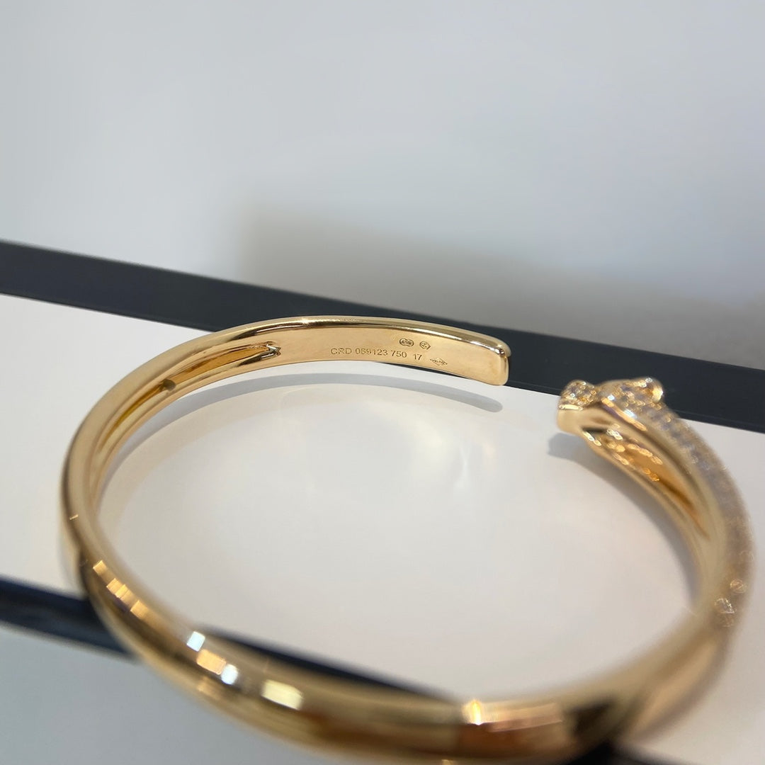 [Select]PANTHERE GOLD DIAMOND OPEN BRACELET