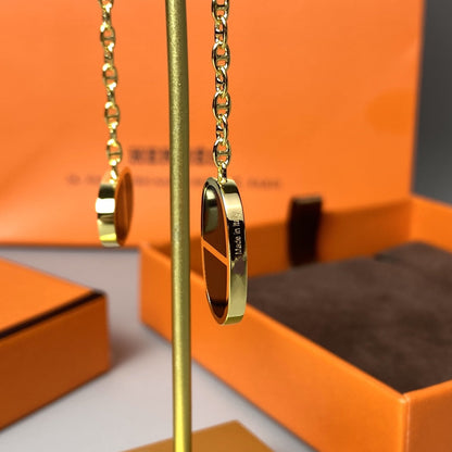 [Select]CHAINE VERSO BLACK CERAMIC EARRINGS