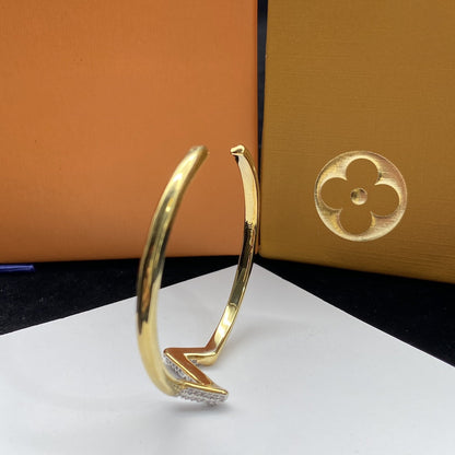 [Select]VOLTE UPSITE DOWN DIAMOND GOLD OPEN BRACELET